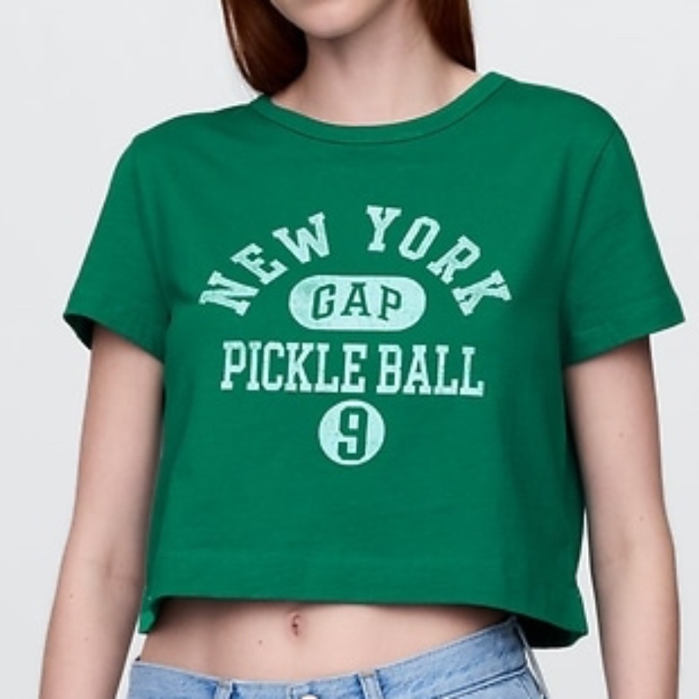Organic Cotton Ultra Cropped GAP Pickleball Shirt NWT